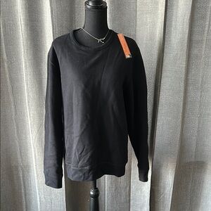 Lands' End Black Crewneck Sweater with Smooth Knit